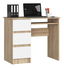 PC stolek Benicio (dub sonoma + bílá) (L)