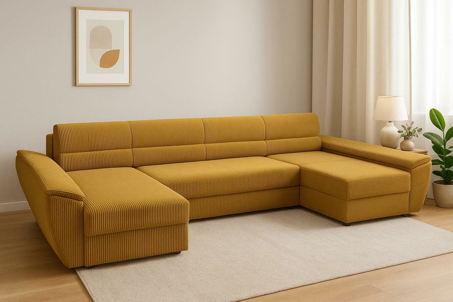 Rohová sedací souprava U Radiant U4 (žlutá)