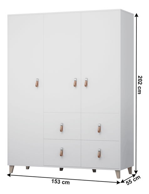 Šatní skříň Famira 3D (bílá)