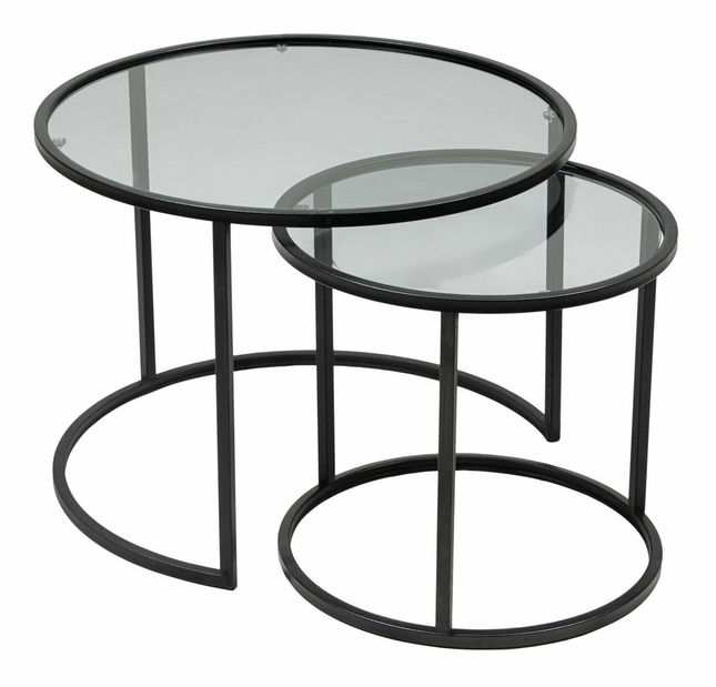 Set konferenčních stolků Tokijo (kouřová černá)