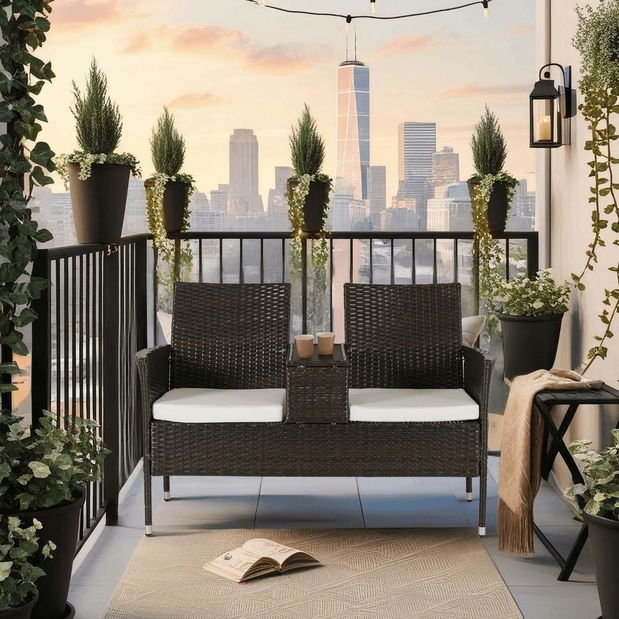 Zahradní pohovka Kraft (hnědá)