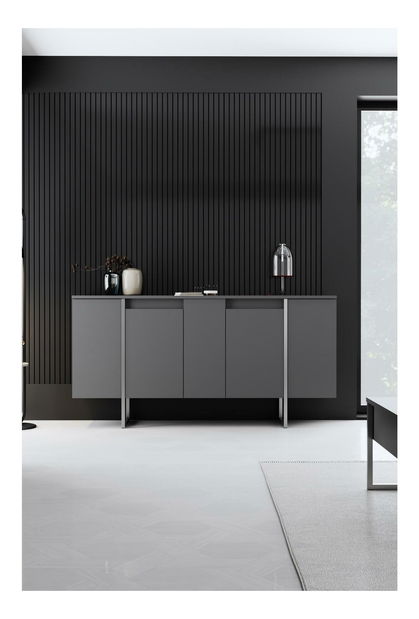 Sestava nábytku do obývacího pokoje Luna 1 (antracit + stříbrná)