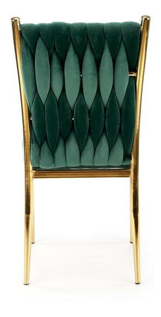 Jídelní židle Kimiko (tmavozelená + zlatá)