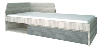 Jednolůžková postel 90 cm (válenda) Japon 1 (kaštan nairobi + onyx) (s roštem) (s úl. prostorem)