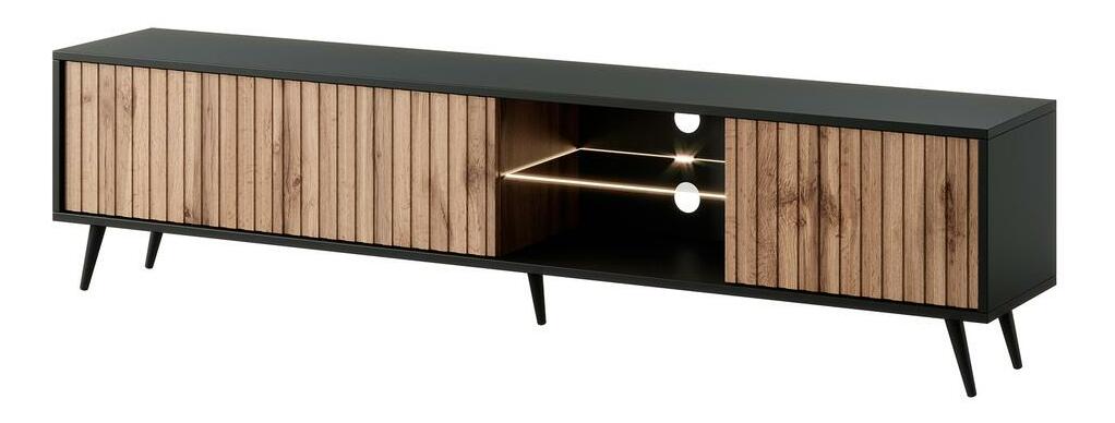 TV skříňka/stolek Biel 175 (černá + dub wotan)
