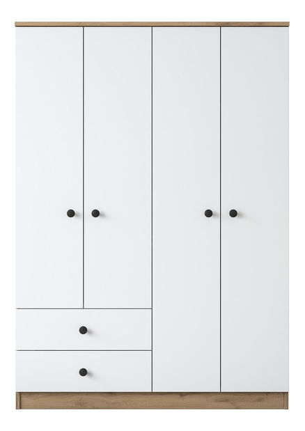 Šatní skříň Barma 108 (Ořech + Bílá)