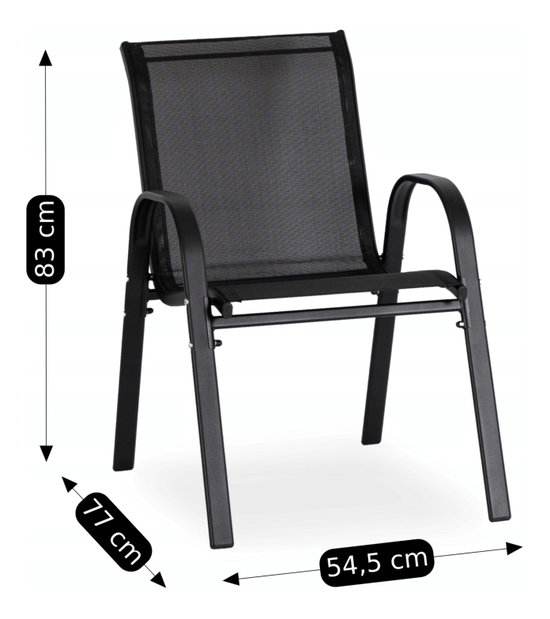 Zahradní set Magro (černá) (pro 4 osoby)