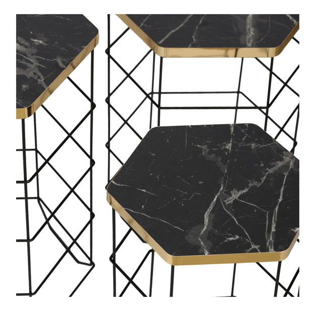 Set 3ks. konferenčních stolků Tamini (dub + černá)