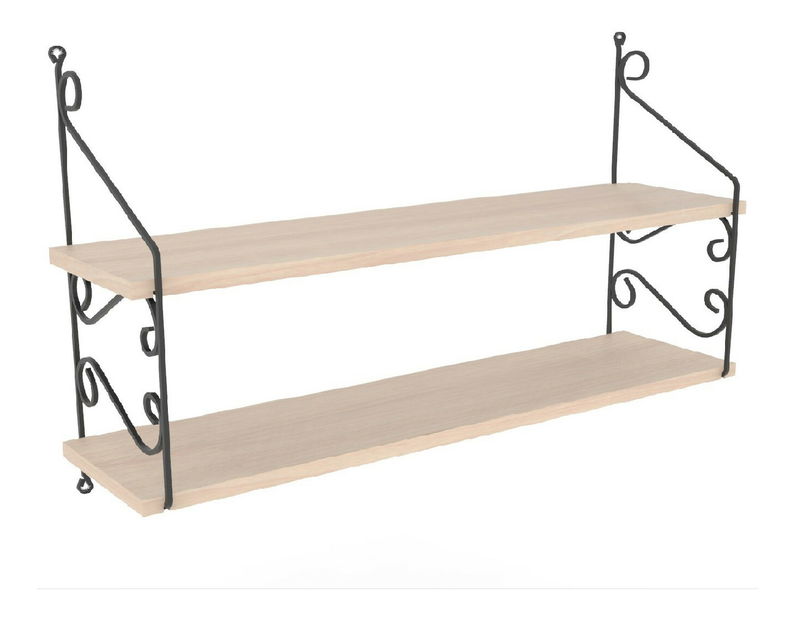 Nástěnná police Serra 1 (dub + černá)