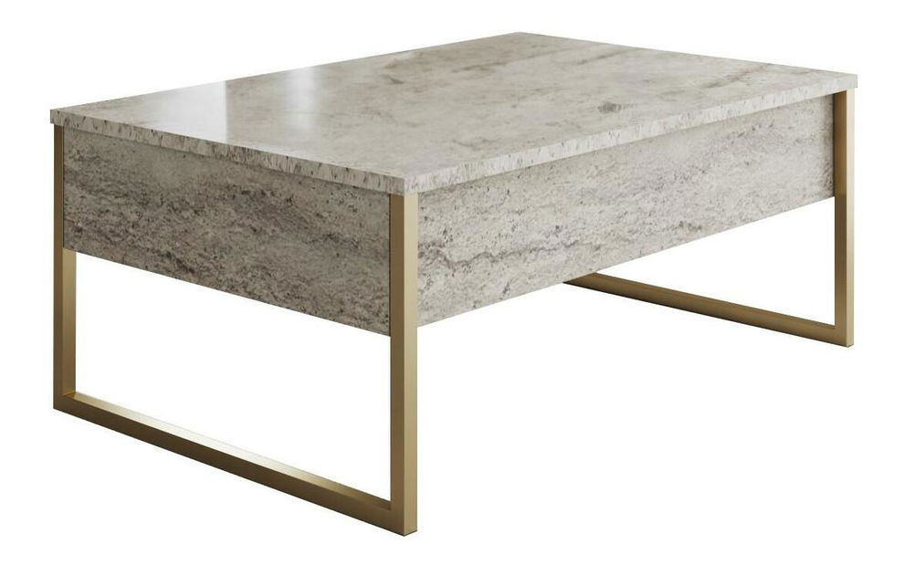 Konferenční stolek Luna 1 (travertin + zlatá)