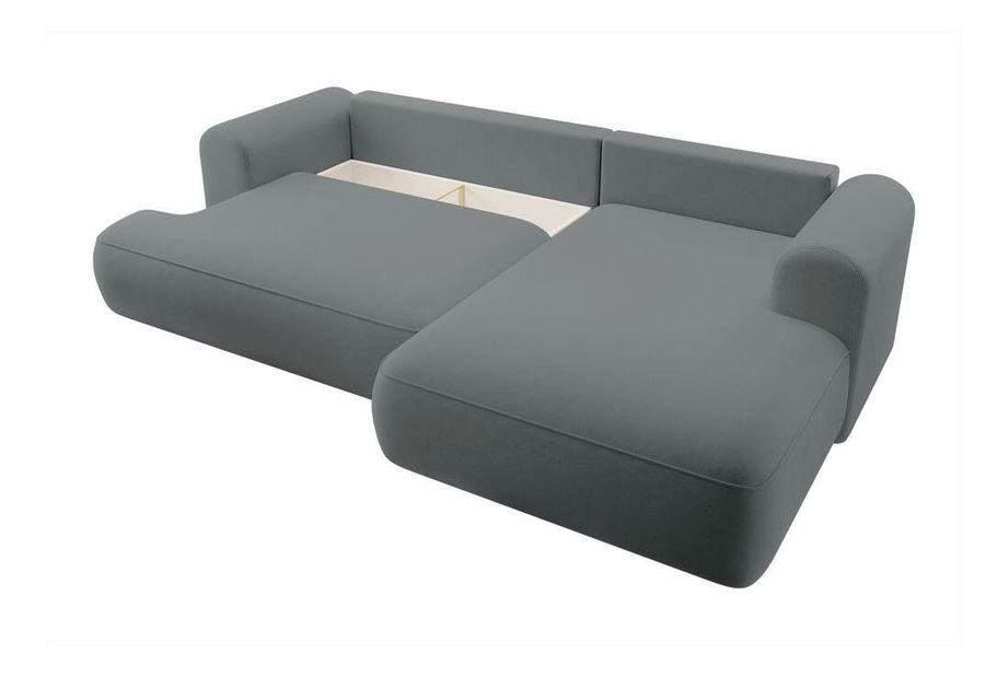 Rohová sedací souprava Olivo I (P) (šedočerná světlejší + černá)