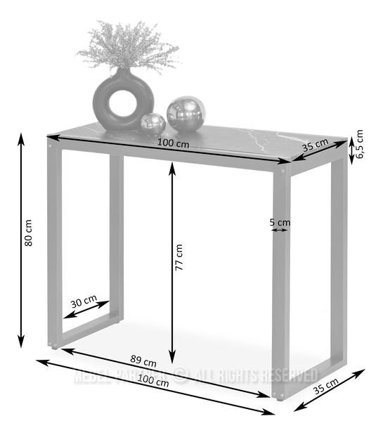 Konzolový stolek Ines (černá)