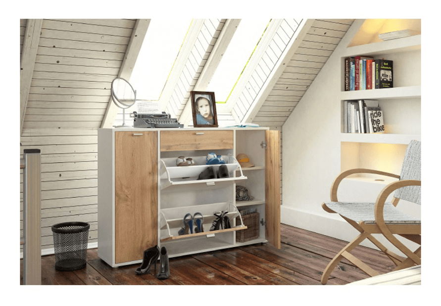 Botník Anabell (bílá + dub wotan)