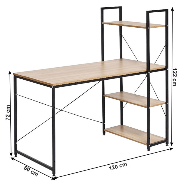 PC stolek Vintea (dub + černá)