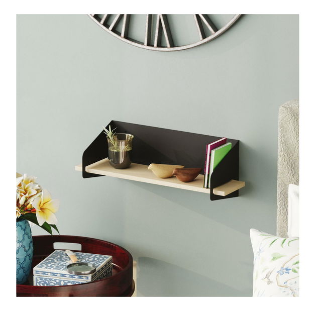 Nástěnná police Longoan 1 (černá)