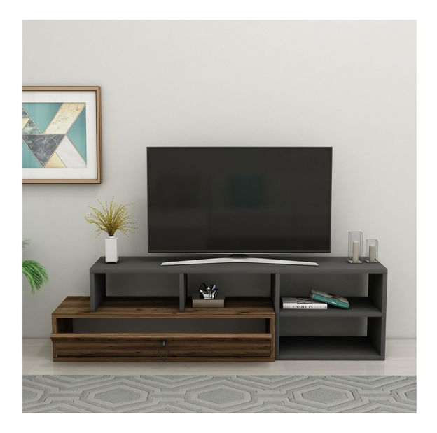 TV stolek/skříňka Nululo (ořech světlý + antracit)