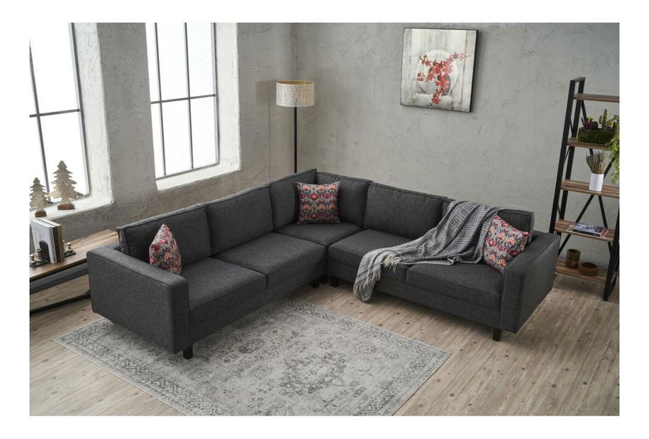 Rohová sedačka Kalen 2 (antracit + černá)