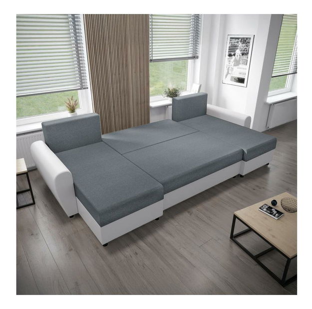 Rohová sedací souprava U Debiera (šedá + bílá)