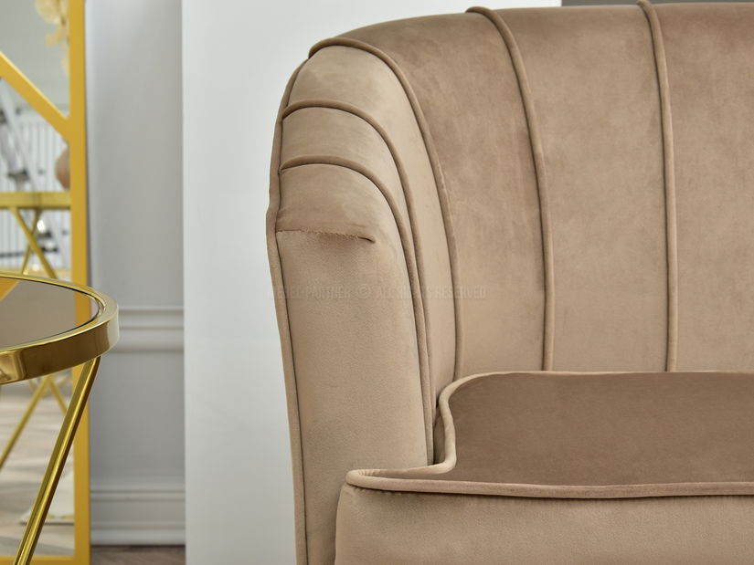 Křeslo Etimee F (béžová + zlatá)