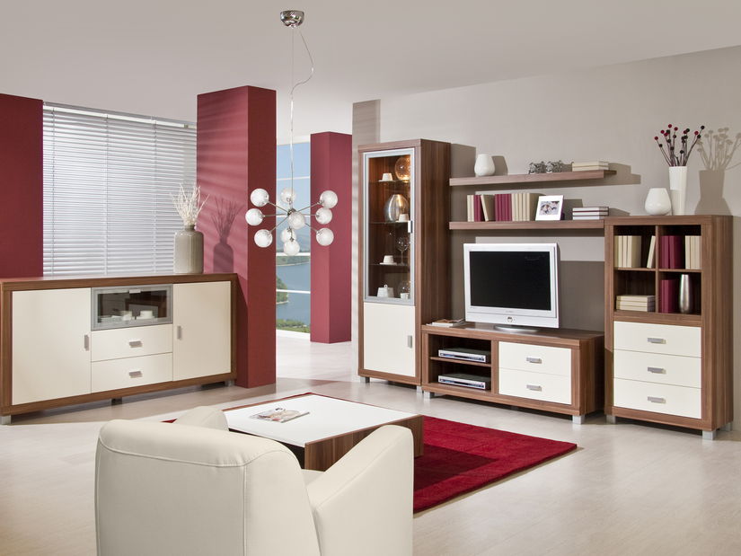 Barová skříňka Decodom Kanary Typ 10 švestka + vanilka (s osvětlením)