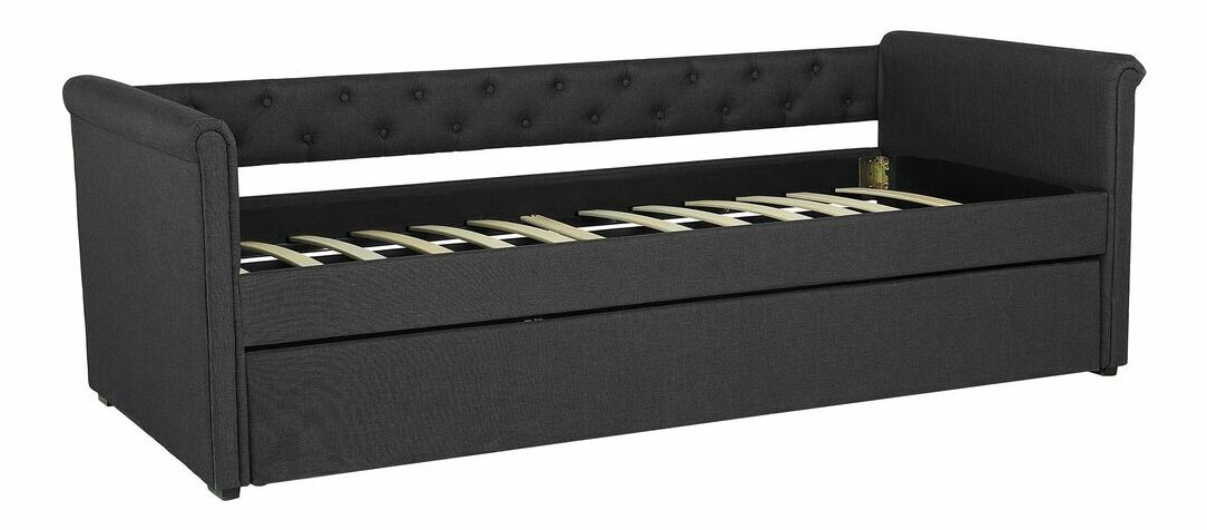 Rozkládací postel 80 cm LISABON (s roštem) (tmavě šedá)