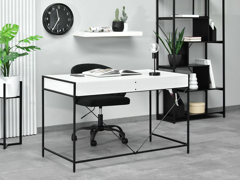 PC stolek Unica (bílá + černá)