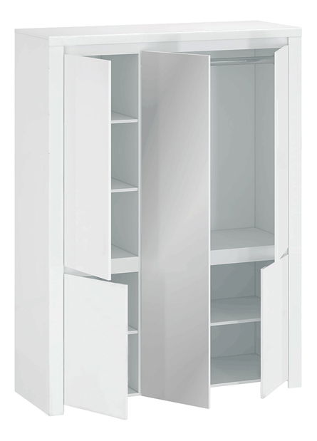 Šatní skříň Lafer 5D (bílá) (se zrcadlem)