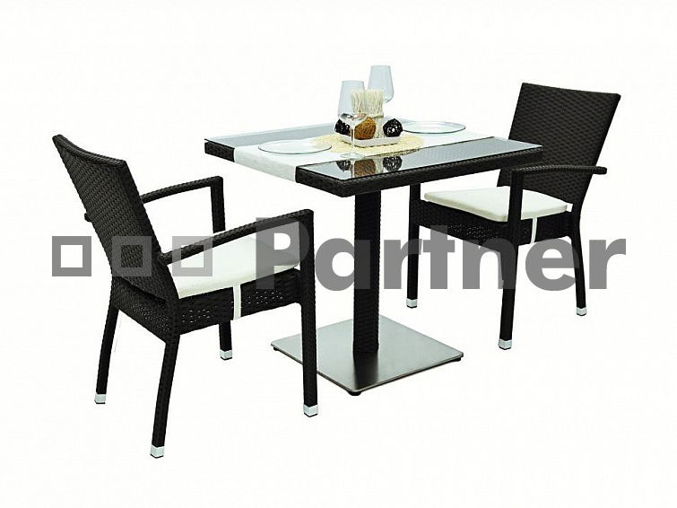 Zahradní stůl Gina (hnědá) (um. ratan)