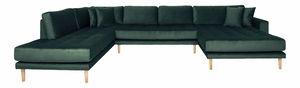 Rohová sedací souprava ve tvaru U (P) Lvaveriaora U (tmavě zelená)
