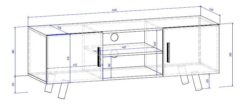 TV stolek/skříňka Santos 2 (bílý lesk + bílá matná)
