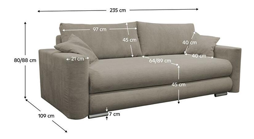 Rozkládací pohovka Roselon (šedohnědá) (s úložným prostorem)