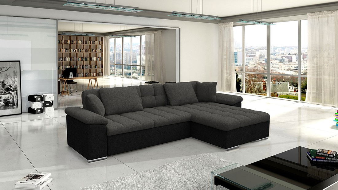 Rohová sedací souprava Dante (stříbrná)