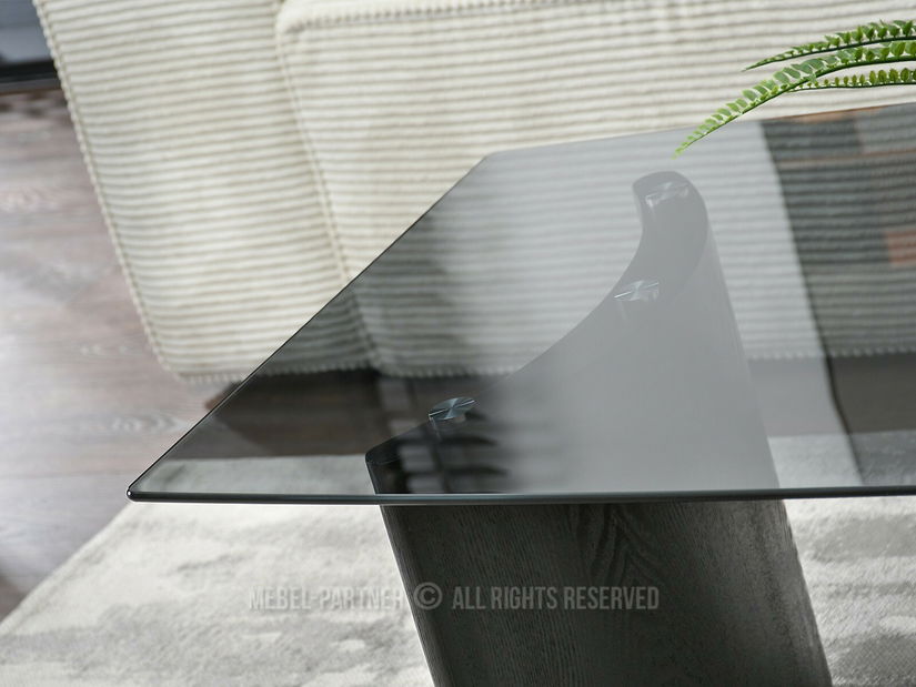 Konferenční stolek Sue (kouřové sklo + černá)