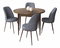 Jídelní set Torra (ořech barokní + šedá) (pro 4 osoby)