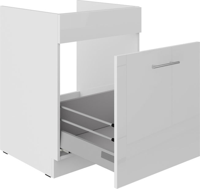Dolní kuchyňská skříňka Lavera 60 ZL 1S BB (korpus: bílá + fronta: lesk bílý)