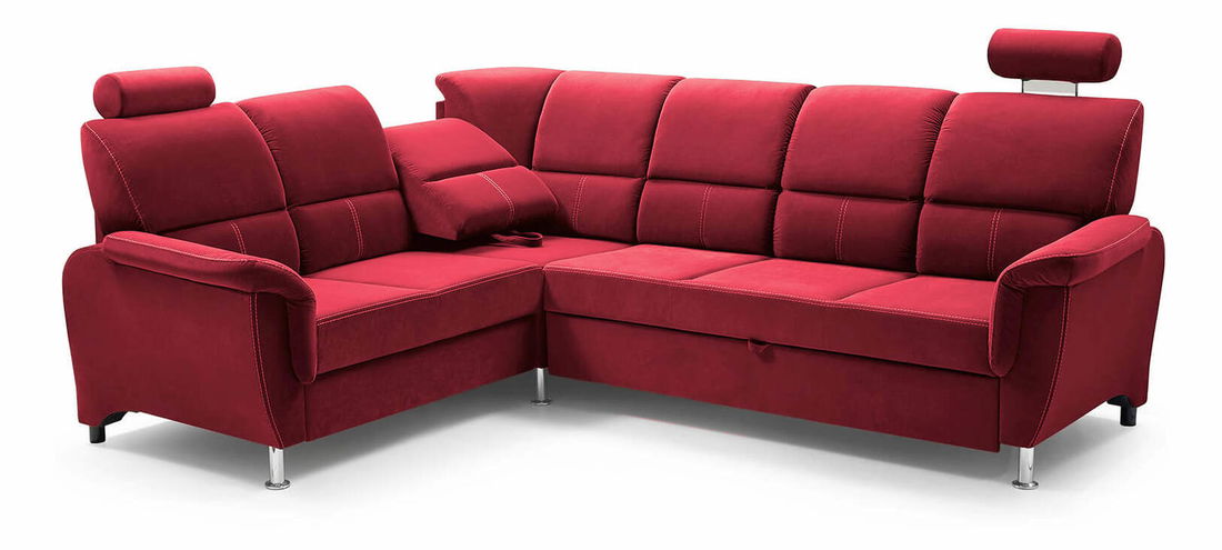 Rohová sedací souprava Dina (vínová) (L)