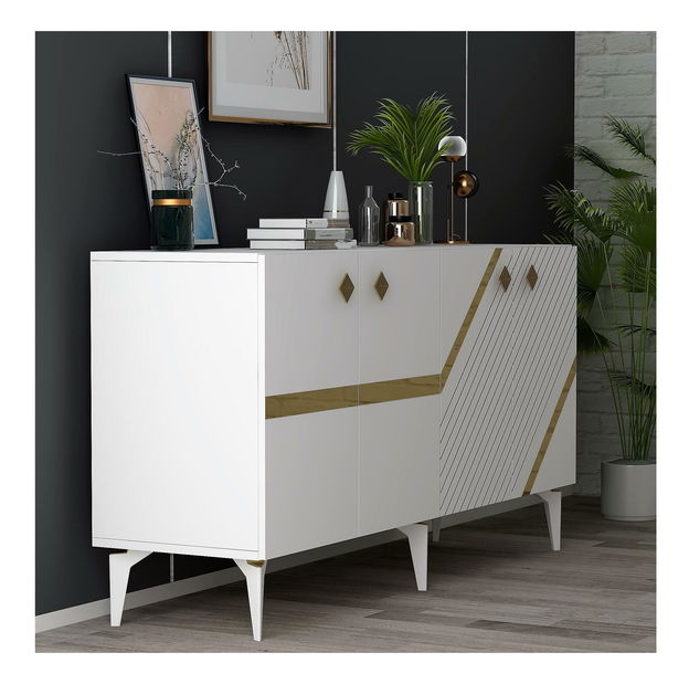 Skříňka Tabivo (bílá + zlatá)