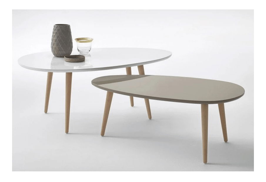 Konferenční stolek Duplo (bílá + šedá)