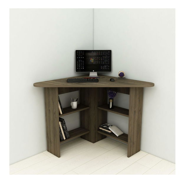 Rohový PC stolek Sabeni 2 (ořech)
