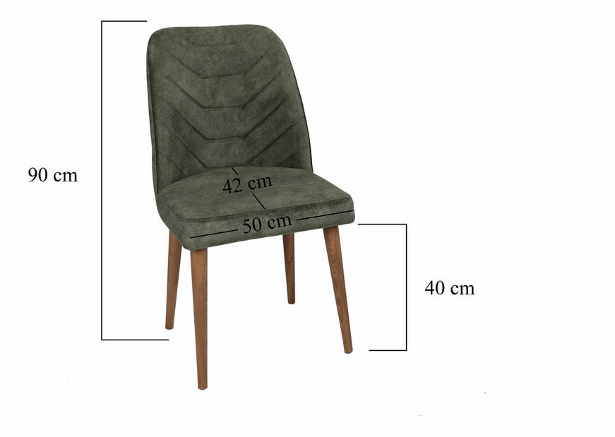 Set 2 židlí Dafne (Ořech + Tmavě zelená)