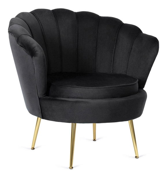 Křeslo Guarida (černá) (s taburetkou)