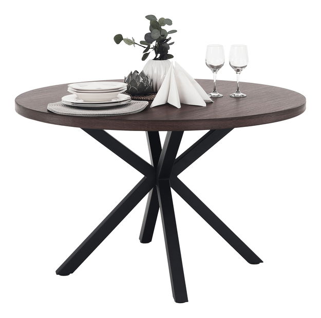 Jídelní stůl Marica (tmavě hnědá + černá)