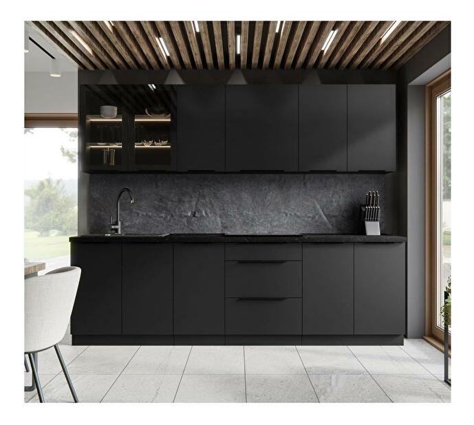 Vysoká kuchyňská skříň Sobera 60 DKS 210 3S1F (černá)