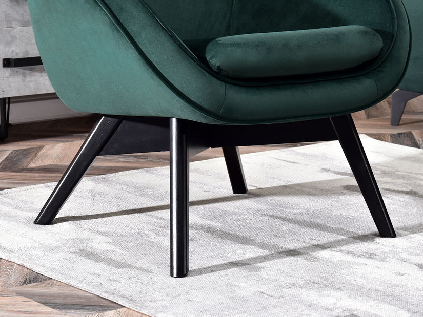 Designové křeslo Merch (zelená + dub)