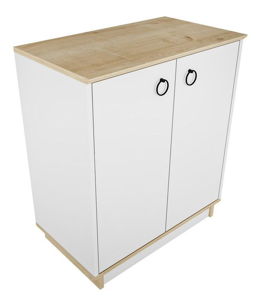 Skříňka Nuanseta (bílá + dub)