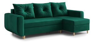  Rohová sedací souprava Eugenie (P) (tmavě zelená)