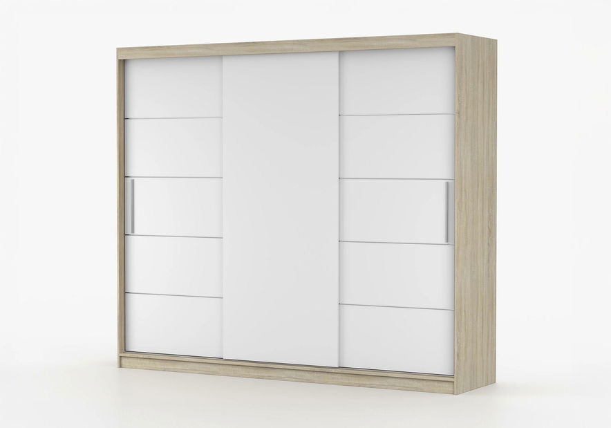 Šatní skříň Arrun (dub sonoma + bílá)