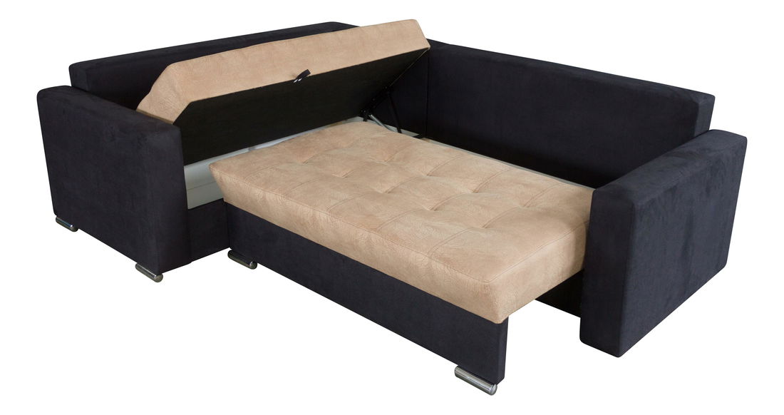 Rohová sedací souprava Valmero Bis (béžová + černá) (L)