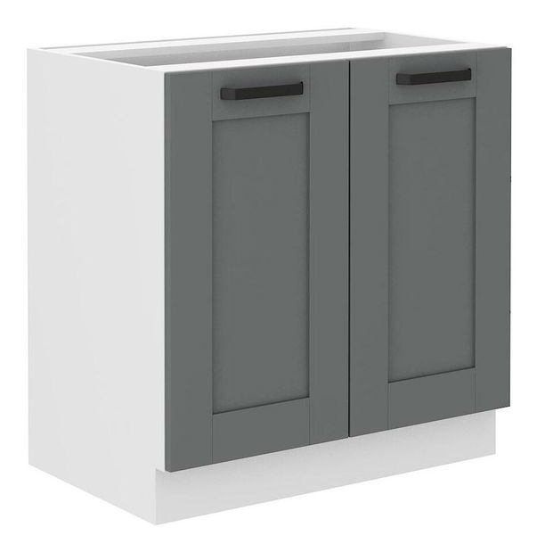 Dolní kuchyňská skříňka Lucid 80 D 2F BB (korpus: bílá + fronta: mdf dustgrey)