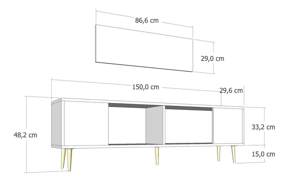 TV stolek/skříňka Dekondino (antracit + stříbrná)